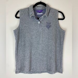 BEAMS GOLF Japan Women Terrycloth Sleeveless Golf Polo in Gray size Large